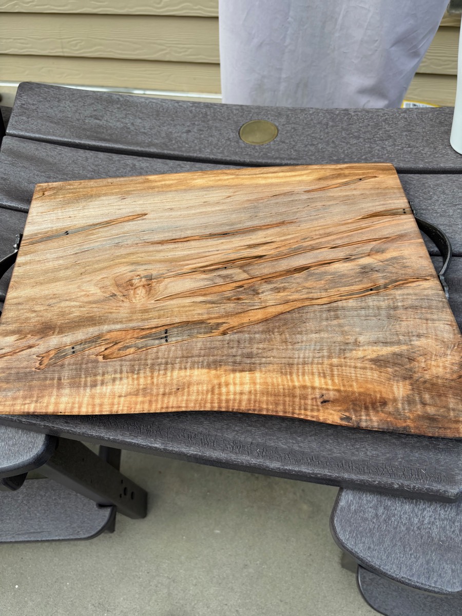 The Lightning Map — spalted maple board with dramatic natural dark line patterns